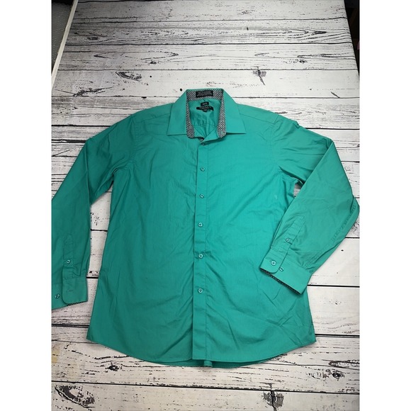 Marquis Signature Other - Marquis Signature Slim Fit Teal Button Down Shirt Men's Size‎ XL